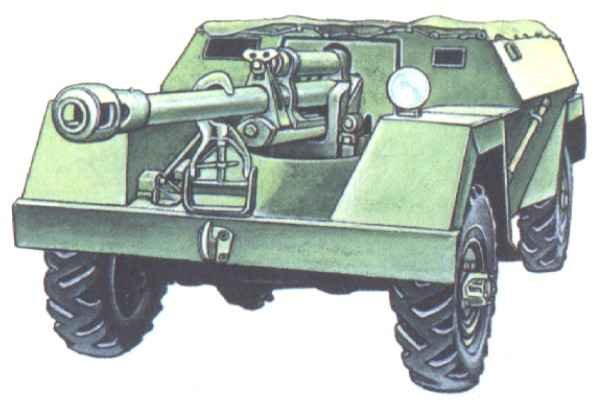 Soviet KSP-76 GAZ-68 wheeled self-propelled artillery gun
