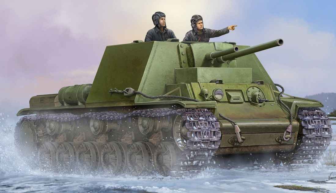 Soviet KV-7 experimental self-propelled artillery gun developed in 1941