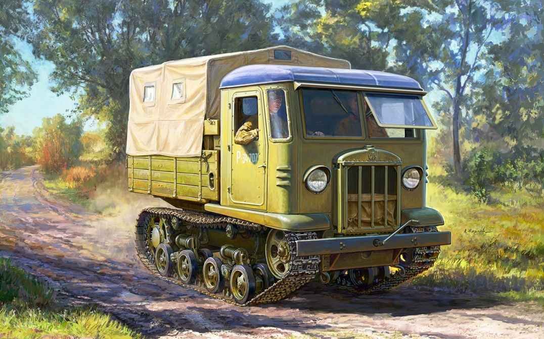 STZ-5 Soviet tracked artillery tractor used by the Red Army