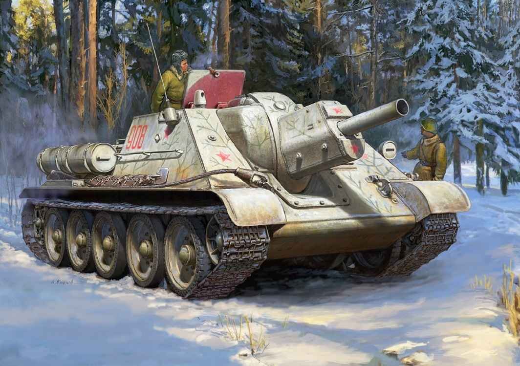 Soviet SU-122 self-propelled artillery gun based on T-34 tank chassis