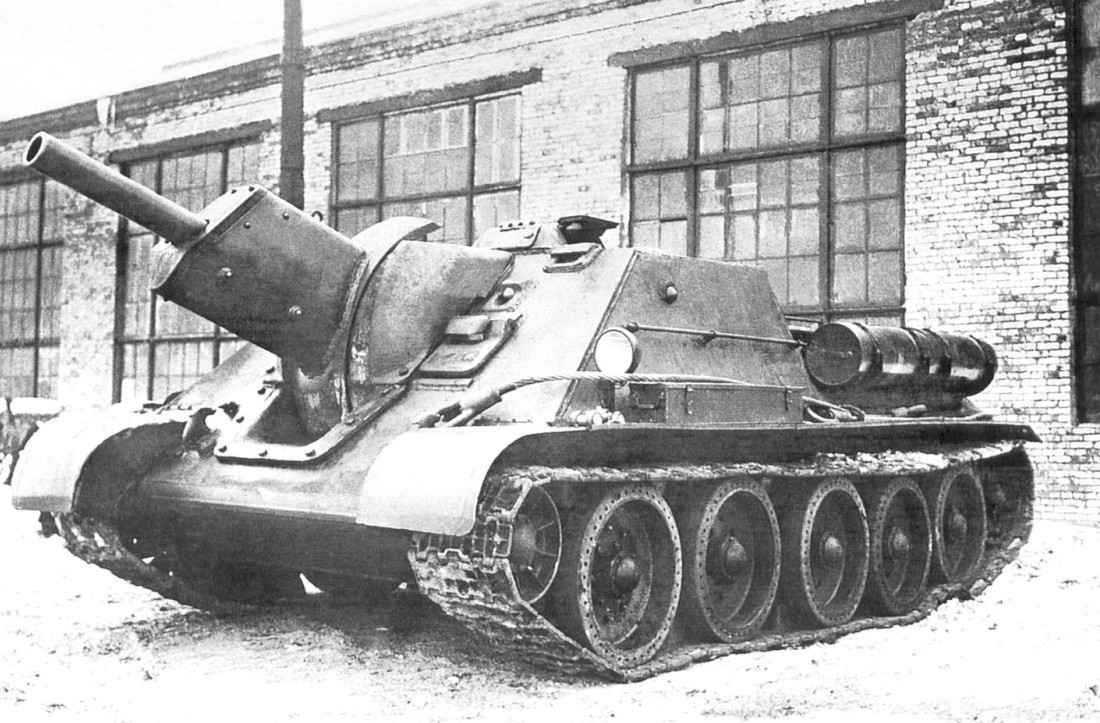Soviet SU-122 self-propelled artillery gun with 122 mm M-30 howitzer