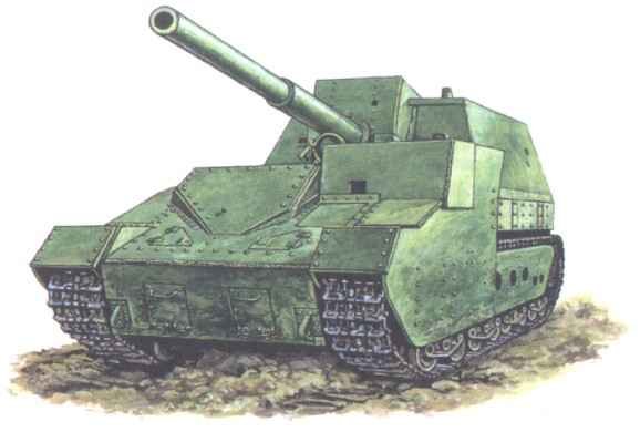 Soviet SU-14 heavy self-propelled artillery gun