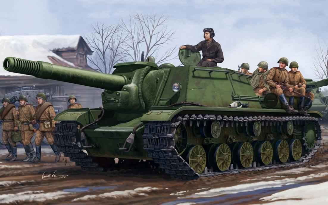 Soviet SU-152 heavy self-propelled artillery gun