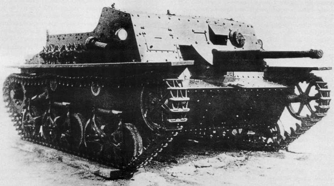 Soviet SU-37 experimental self-propelled artillery gun with 45 mm cannon