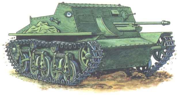 Soviet SU-37 self-propelled artillery gun based on the T-37 amphibious tank