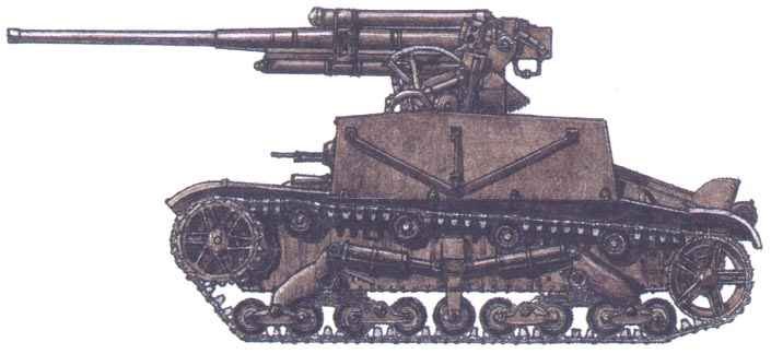 Soviet SU-6 experimental self-propelled anti-aircraft gun
