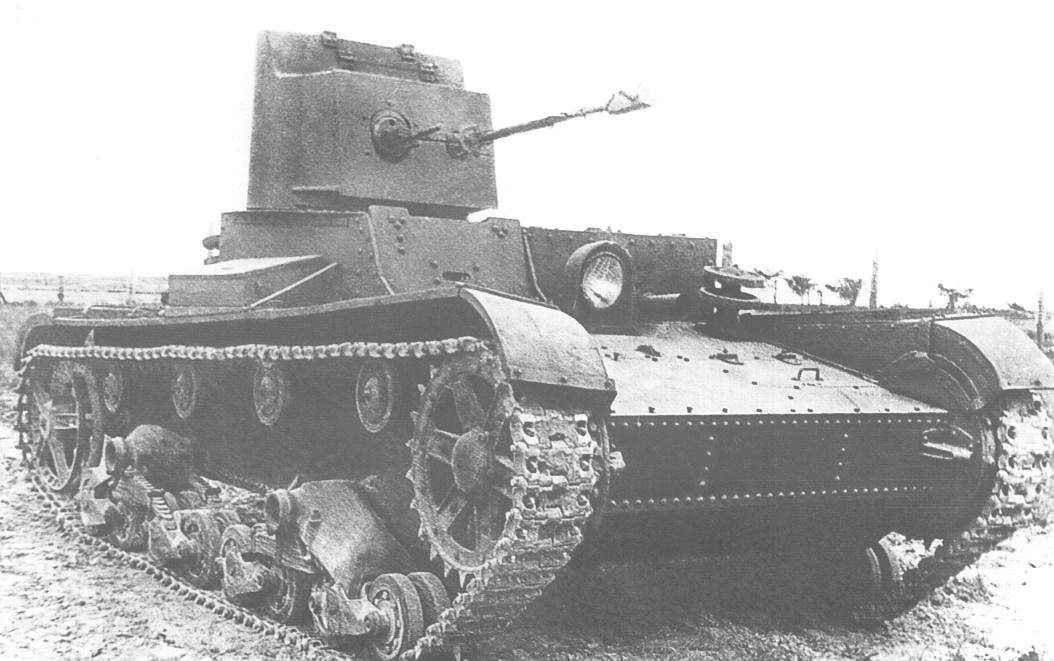 Soviet T-26 light tank with 45 mm gun