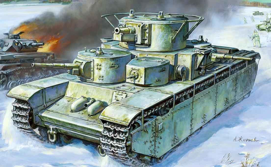 Soviet T-35 heavy multi-turret tank