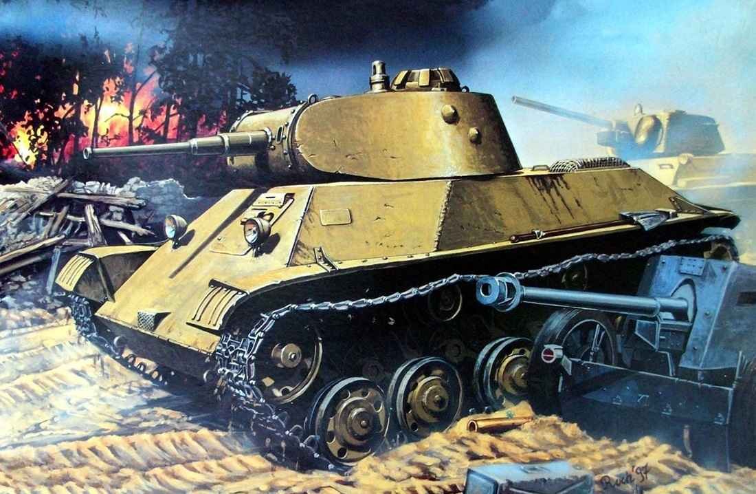 Soviet T-50 light tank with 45 mm armor