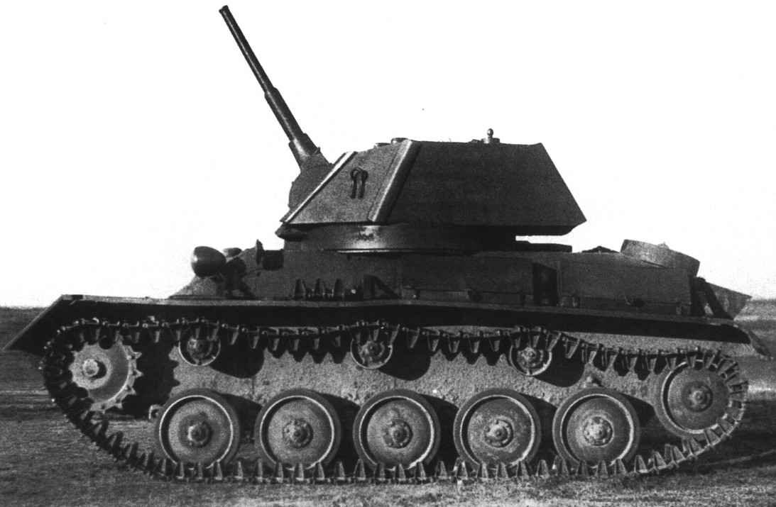 Soviet T-80 light tank with 45 mm gun during World War II