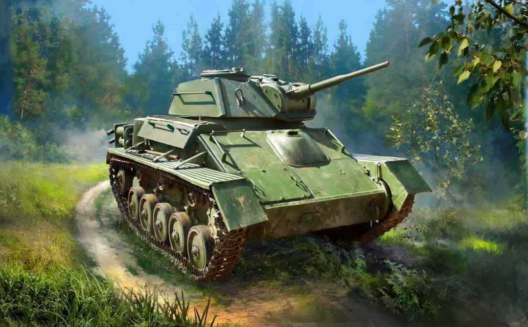 Soviet T-80 light tank with 45 mm gun