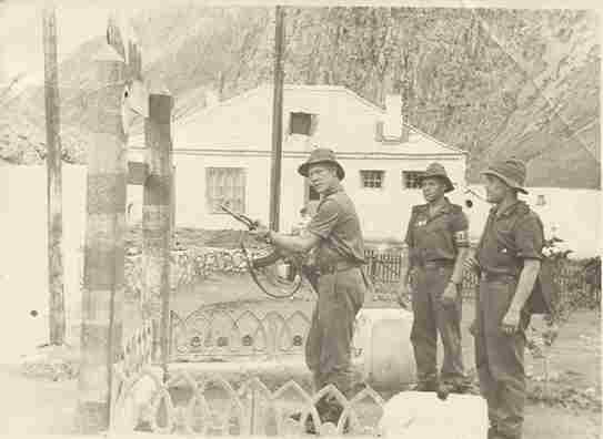 Soviet Army soldiers wearing field uniforms and Panama hats for hot climates in the 1960s