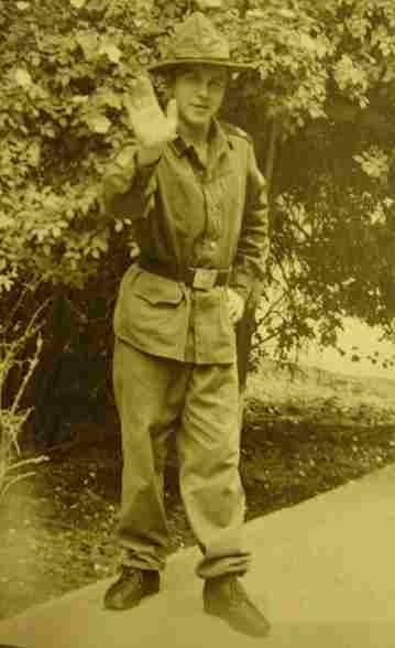 Soviet Army soldier wearing a military Panama hat in the late 1970s